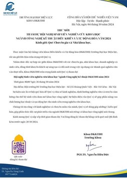 Hội nghị Sinh viên nghiên cứu khoa học Ngành Công nghệ Kỹ thuật Điều khiển và Tự động hóa năm 2024