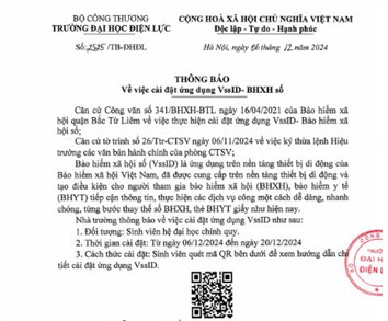 THÔNG BÁO VỀ VIỆC CÀI ĐẶT ỨNG DỤNG VssID - BHXH SỐ